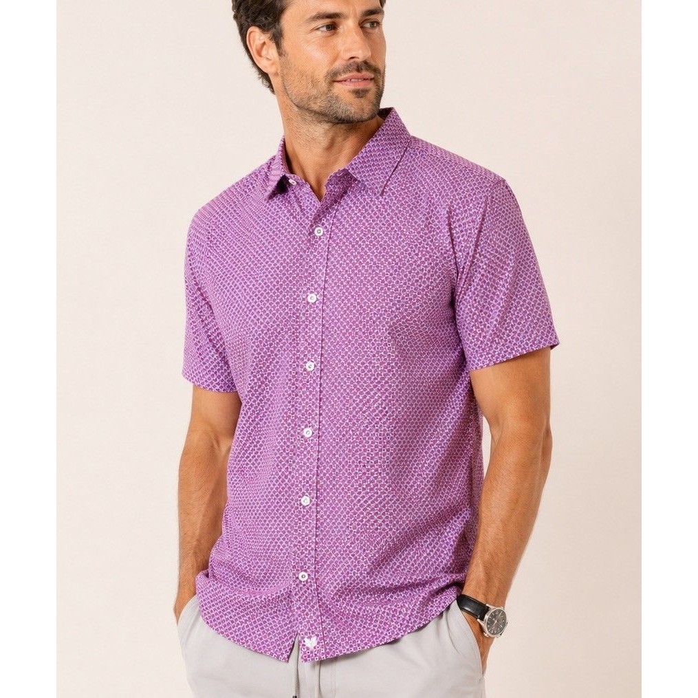 Butter Cloth Plaid Short Sleeve Button-Up Shirt Regular Fit Casual, Large Euc